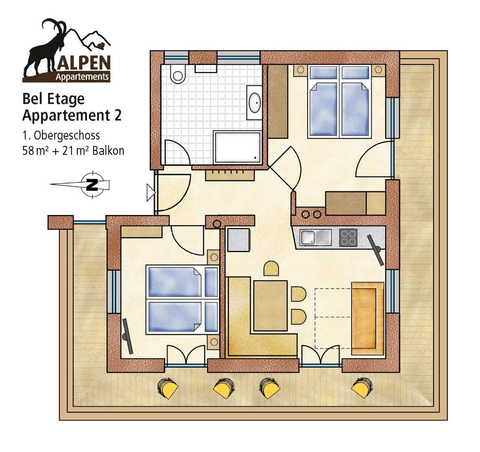 Alpen Appartement Beletage マイヤーホーフェン 部屋 写真